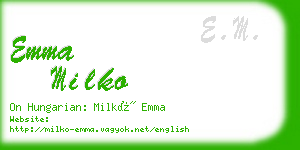 emma milko business card